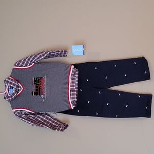 NWT Good lad &  NWOT Crown & ivy kids  sweater vest  pants 2years